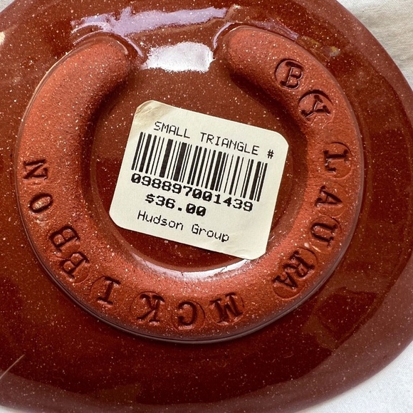 Laura McKibbon Bird Dish Canada Art Pottery Hand Built Earthenware Triangle New - Picture 4 of 4